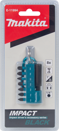 Набор бит магнитных Makita E-11994, 8 шт.