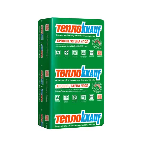 Утеплитель ТеплоKnauf Кровля/Стена/Пол (Коттедж) Плита 50х610х1230 мм 12 кв.м