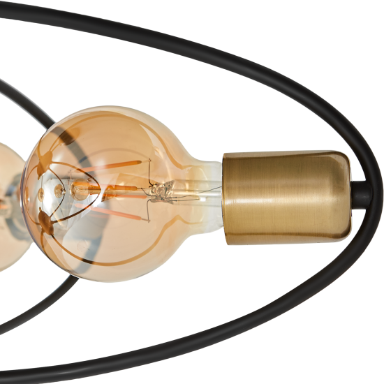 Люстра потолочная Семь огней Алона 6 ламп, 18 м², цвет черный/золото