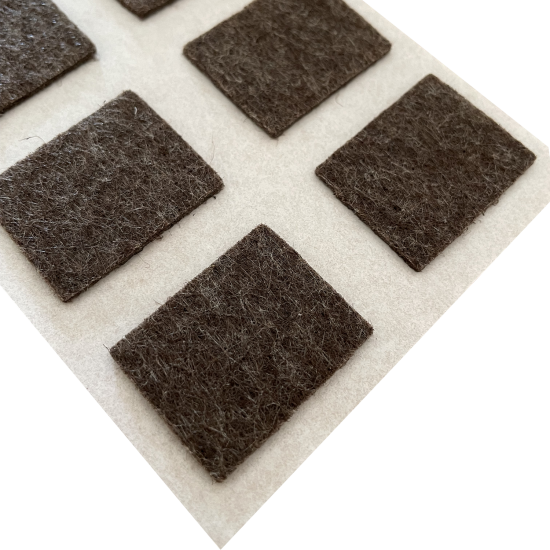 Протекторы самоклеящиеся для мебели 23x29 мм, прямоугольные, фетр, цвет коричневый, 8 шт.