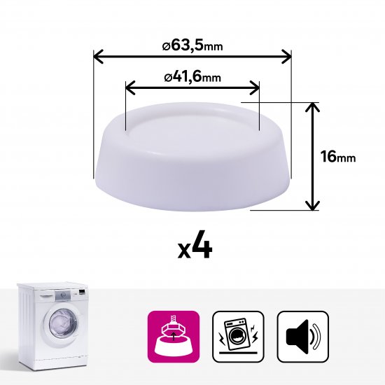 Накладки антивибрационные Standers для стиральной машины 59x79 см 4 шт.