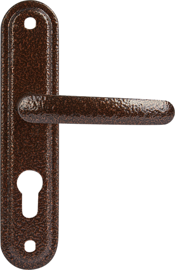 Замок врезной с дверными ручками на планке Зенит ЗВ4.2-08-01 медь