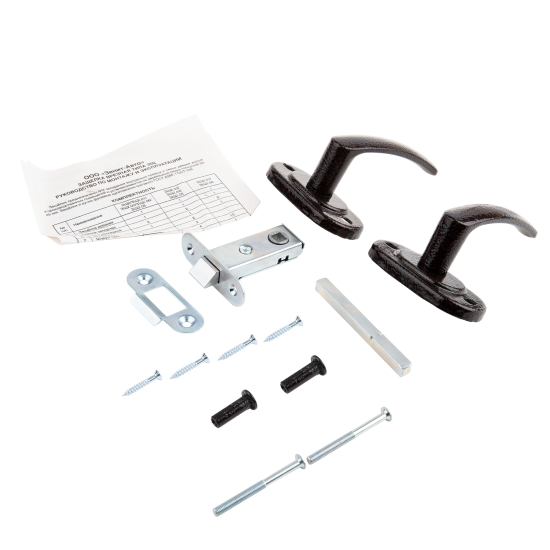 Дверная ручка на планке с защелкой Зенит ЗЩ2.04 медь