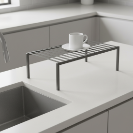 Вставка 33x21x14 см в полку металл цвет серый