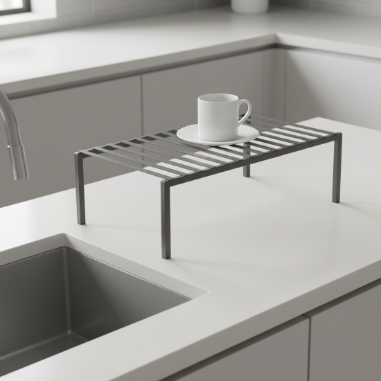 Вставка 33x21x14 см в полку металл цвет серый