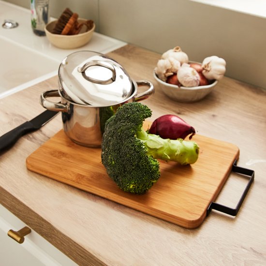 Доска разделочная Delinia 33x23 см бамбук цвет бежевый