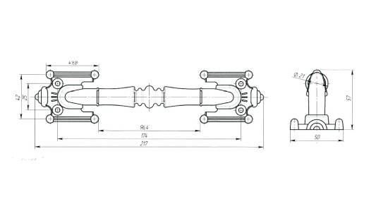 Ручка-скоба дверная РС-1 цвет черный