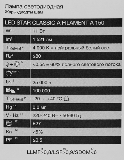 Лампа светодиодная Osram А E27 220/240 В 11 Вт груша 1521 лм нейтральный белый свет