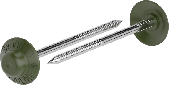 Гвозди кровельные ершёные для Ондулина цвет зеленый 0.5 кг (100 шт.)