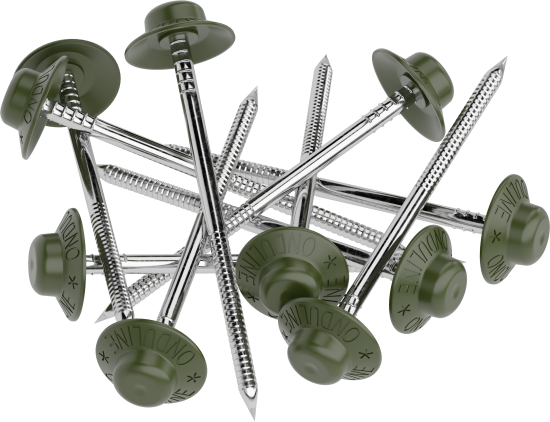 Гвозди кровельные ершёные для Ондулина цвет зеленый 0.5 кг (100 шт.)