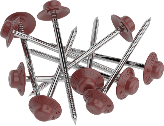 Гвозди кровельные ершёные для Ондулина цвет красный 0.5 кг (100 шт.)
