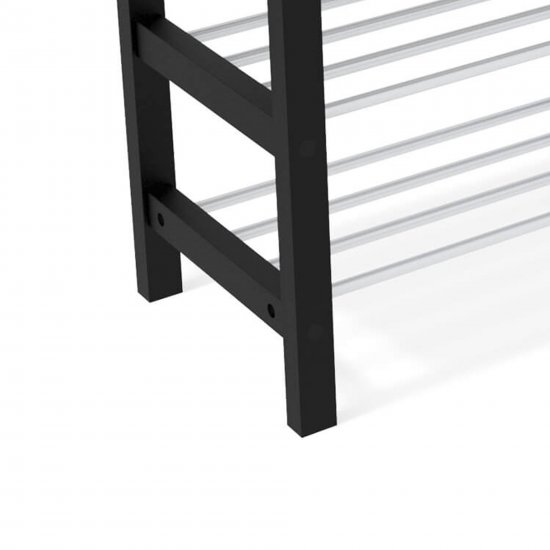 Банкетка Sheffilton Альберо 68x48x30 см 2 полки массив дерева цвет чёрный