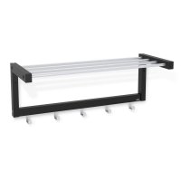 Вешалка настенная 5 крючков 65x23x25 см цвет чёрный