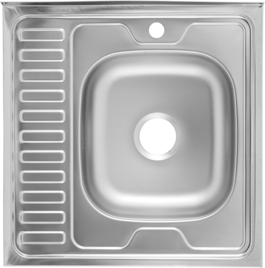 Мойка для кухни накладная с крылом S-209 60x60 см глубина чаши 14 см нержавеющая сталь цвет серебристый