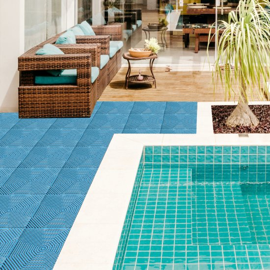 Садовая плитка Helex 40x40 см полипропилен голубой