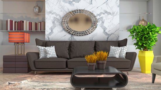 Листовая панель МДФ Мрамор серый 2440x1220x3 мм 2.98 м²