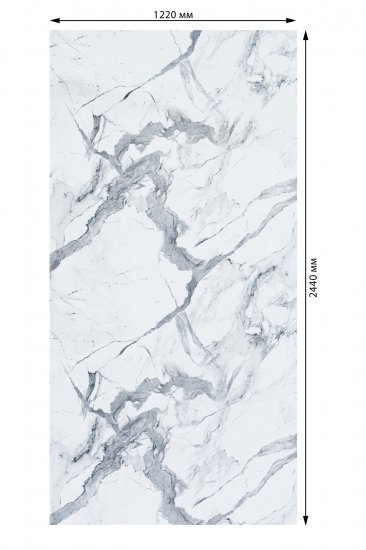 Листовая панель МДФ Мрамор серый 2440x1220x3 мм 2.98 м²