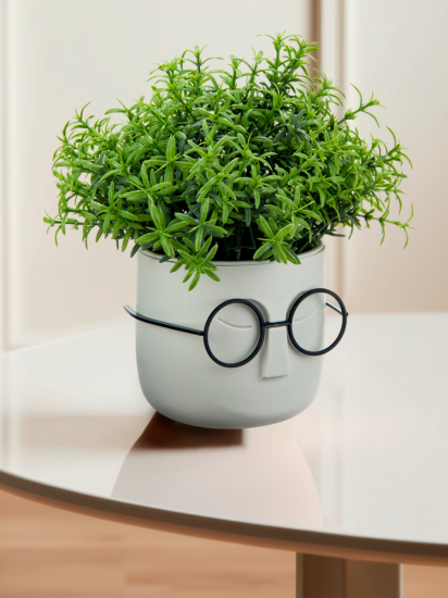 Кашпо для цветов Idea Стив ø11.5 h11 см v0.65 л пластик белый ротанг