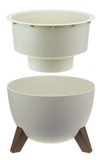 Кашпо для цветов Idea Флориан ø25 h19 см v4.2 л пластик белый ротанг