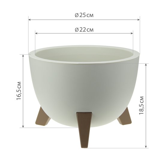 Кашпо для цветов Idea Флориан ø25 h19 см v4.2 л пластик белый ротанг