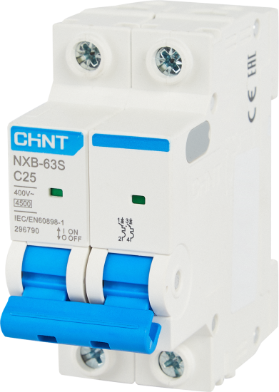 Автоматический выключатель CHINT NXB-63S 2P C25 А 4.5 кА