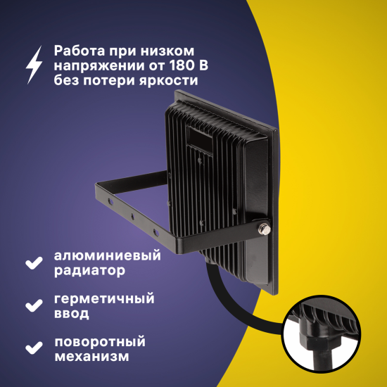 Прожектор светодиодный уличный Ritter Profi 70 Вт 2700К IP65 теплый белый свет