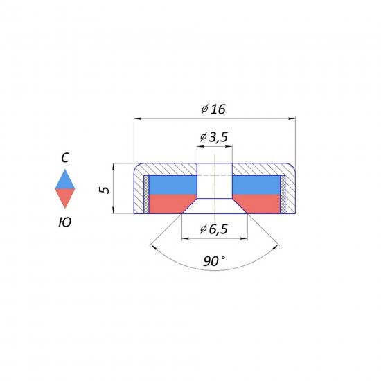 Держатель магнитный A16, 6 шт.