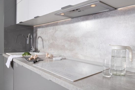 Стеновая панель Бетон светлый 240x0.6x60 см МДФ цвет серый