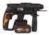 Перфоратор аккумуляторный бесщеточный SDS-plus Worx WX381.1, 20 В Li-ion 1x4 Ач, 2 Дж
