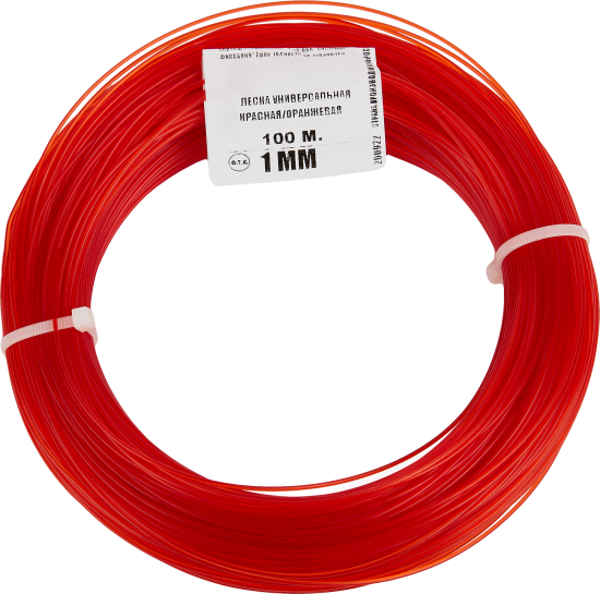 Леска универсальная 1 мм 100 м цвет красно-оранжевый