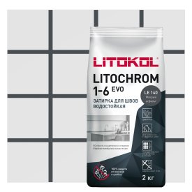 Затирка цементная Litokol Litochrom 1-6 Evo цвет LE 140 мокрый асфальт 2 кг