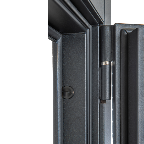 Дверь входная металлическая Порта Р-3 88x205 см левая серая с зеркалом