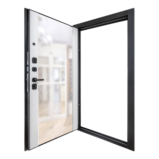 Дверь входная металлическая Порта Р-3 88x205 см левая серая с зеркалом