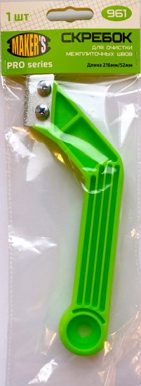 Скребок для очистки межплиточных швов Makers пластиковая ручка 2 мм