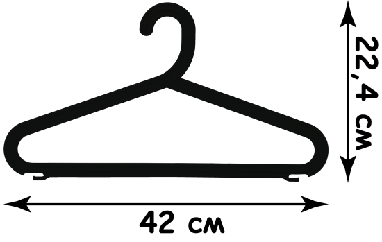 Набор вешалок Spaceo 42 см полипропилен цвет черный 4 шт