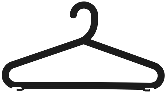 Набор вешалок Spaceo 42 см полипропилен цвет черный 4 шт