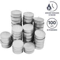 Набор свечей чайных цвет белый 100 шт