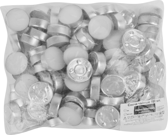 Набор свечей чайных цвет белый 100 шт