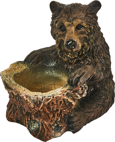 Фигура садовая Медведь у пня искусственный камень 23x22 см