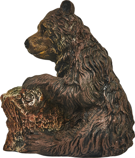 Фигура садовая Медведь у пня искусственный камень 23x22 см