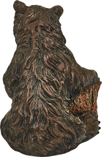 Фигура садовая Медведь у пня искусственный камень 23x22 см