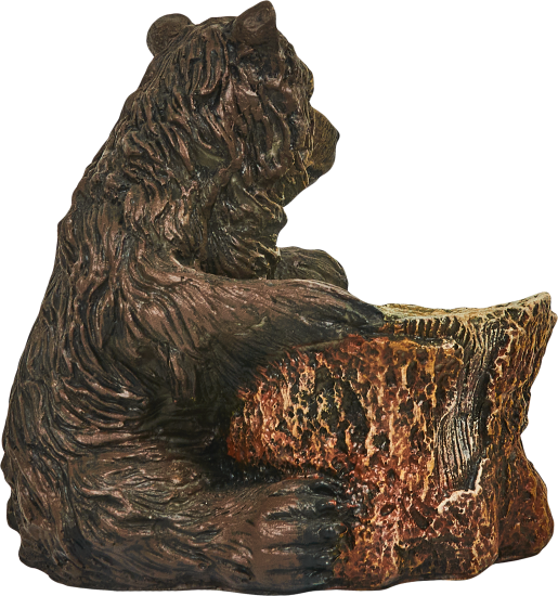 Фигура садовая Медведь у пня искусственный камень 23x22 см