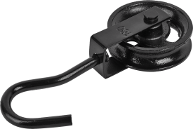 Блок для троса одинарный с крюком и металлическим шкивом 100 мм