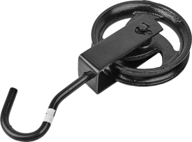 Блок для троса одинарный с крюком и металлическим шкивом 140 мм