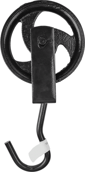 Блок для троса одинарный с крюком и металлическим шкивом 140 мм