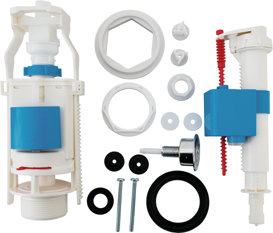 Арматура двухкнопочная АНИ Пласт хром пластик нижняя подводка