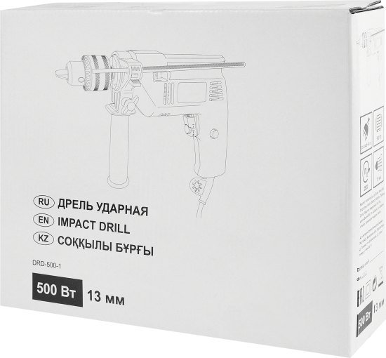 Дрель сетевая ударная DRD-500-1, 500 Вт