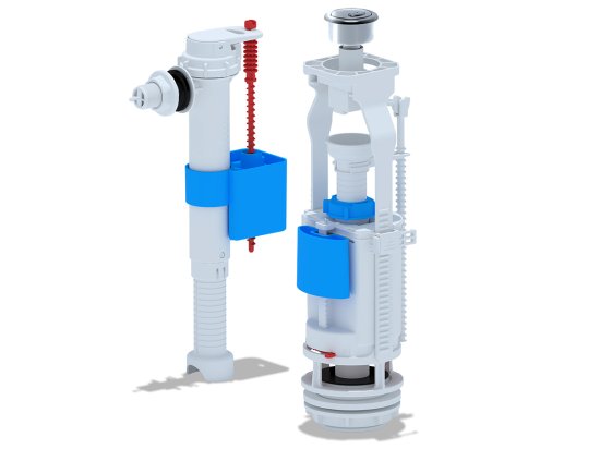 Арматура двухкнопочная АНИ Пласт хром пластик боковая подводка