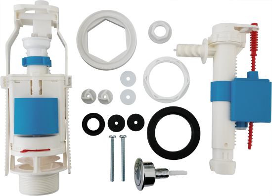 Арматура двухкнопочная АНИ Пласт хром пластик боковая подводка