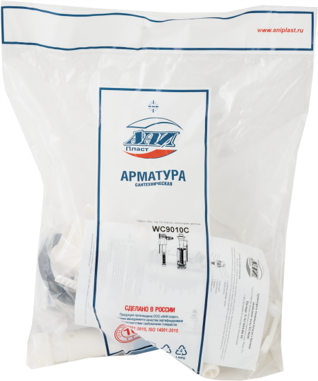 Арматура двухкнопочная АНИ Пласт хром пластик боковая подводка